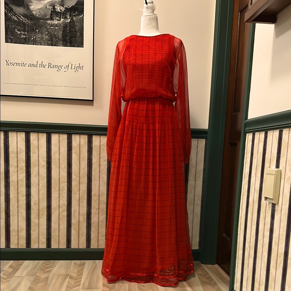 Elegant Red Vintage Maxi from Miss Jacksons - Size S